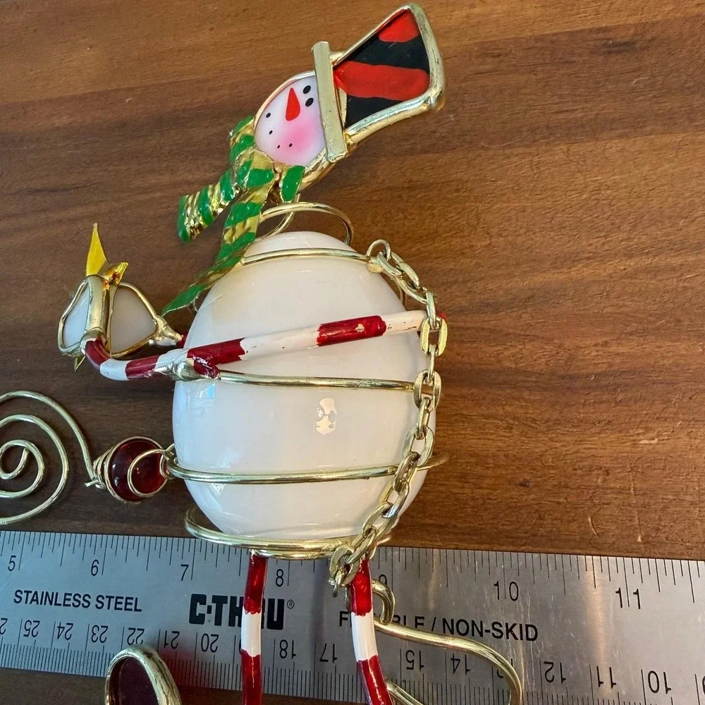Vintage Snowman Stained Glass Suncatcher Whimsical Christmas‎ Ornament Prism